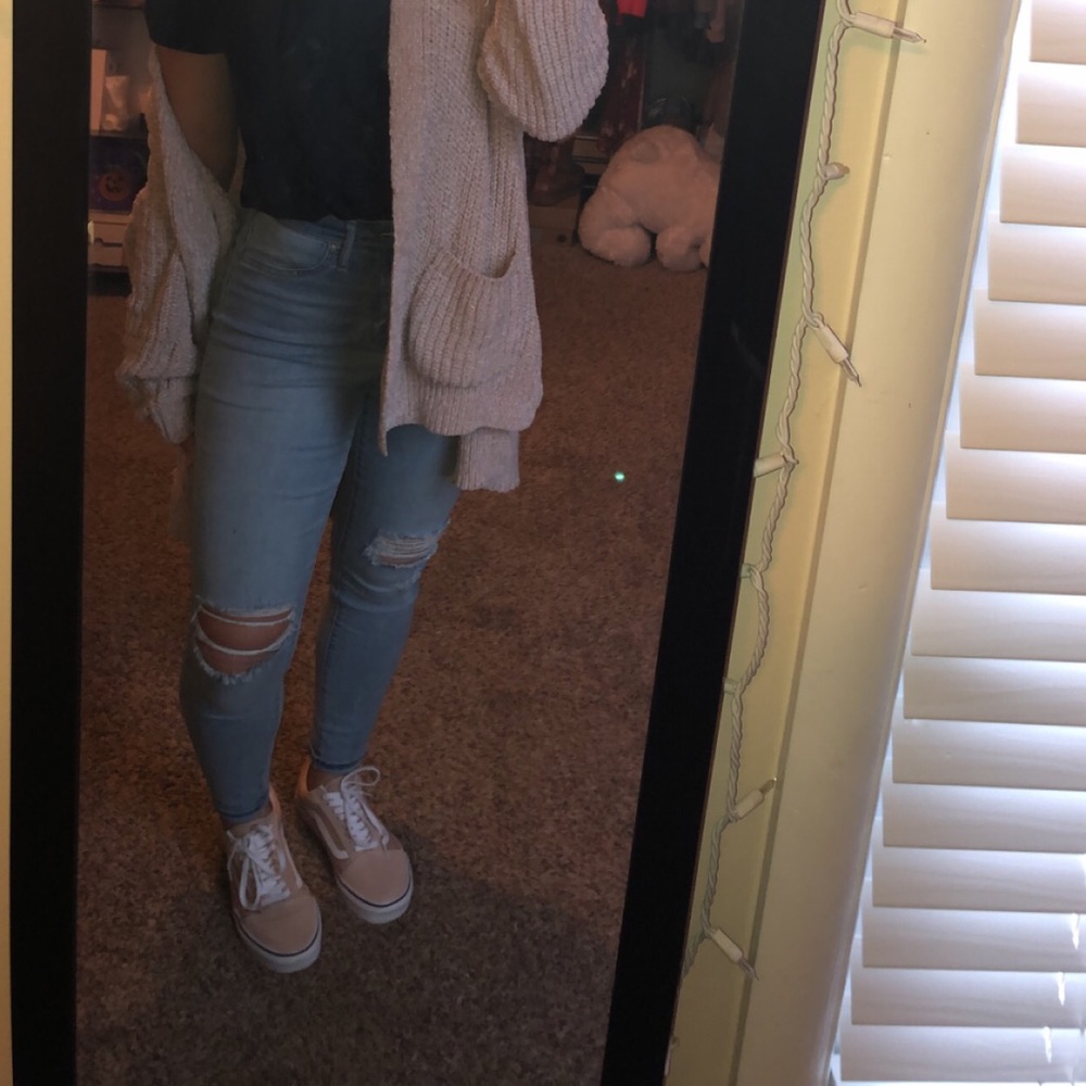 Beige color vans! Only worn once!